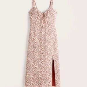 Abercrombie and Fitch Cinch-Front Midi Dress